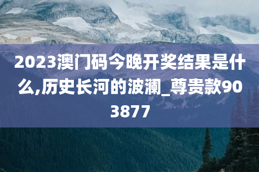 2023澳门码今晚开奖结果是什么,历史长河的波澜_尊贵款903877