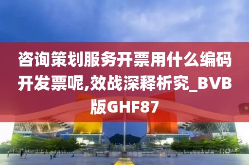 咨询策划服务开票用什么编码开发票呢,效战深释析究_BVB版GHF87