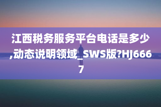 江西税务服务平台电话是多少,动态说明领域_SWS版?HJ6667