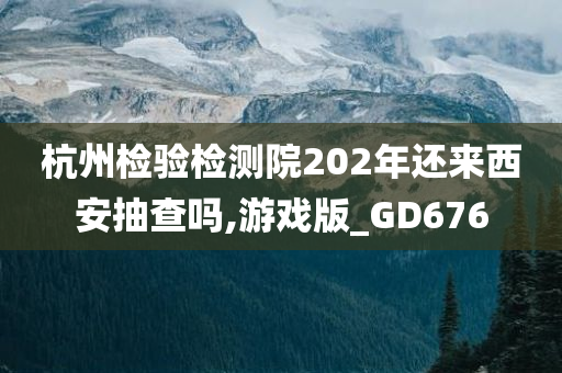 杭州检验检测院202年还来西安抽查吗,游戏版_GD676