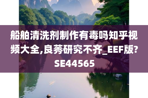 船舶清洗剂制作有毒吗知乎视频大全,良莠研究不齐_EEF版?SE44565