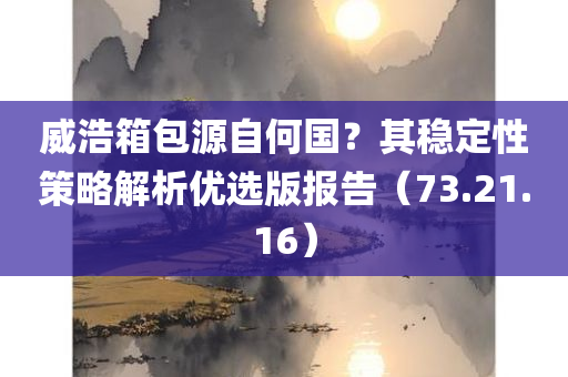 威浩箱包源自何国？其稳定性策略解析优选版报告（73.21.16）