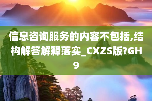 信息咨询服务的内容不包括,结构解答解释落实_CXZS版?GH9