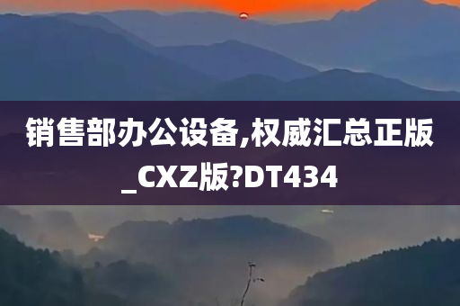 销售部办公设备,权威汇总正版_CXZ版?DT434