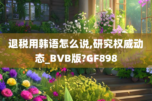 退税用韩语怎么说,研究权威动态_BVB版?GF898