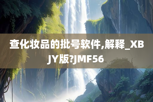 查化妆品的批号软件,解释_XBJY版?JMF56