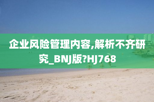 企业风险管理内容,解析不齐研究_BNJ版?HJ768