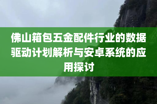 佛山箱包五金配件行业的数据驱动计划解析与安卓系统的应用探讨