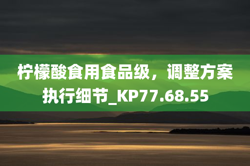 柠檬酸食用食品级，调整方案执行细节_KP77.68.55