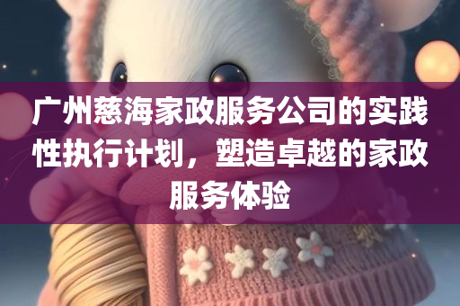 广州慈海家政服务公司的实践性执行计划，塑造卓越的家政服务体验