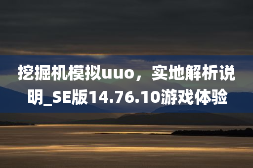 挖掘机模拟uuo，实地解析说明_SE版14.76.10游戏体验