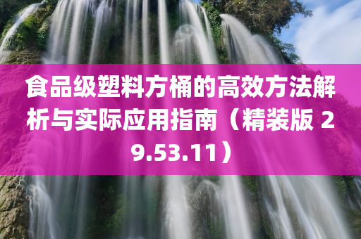 食品级塑料方桶的高效方法解析与实际应用指南（精装版 29.53.11）