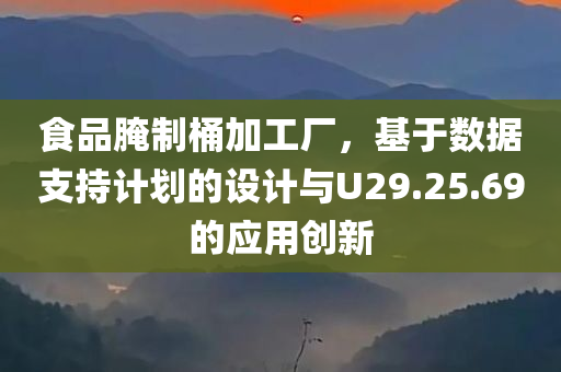 食品腌制桶加工厂，基于数据支持计划的设计与U29.25.69的应用创新