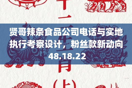 贤哥辣条食品公司电话与实地执行考察设计，粉丝款新动向 48.18.22